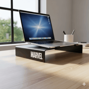 marvel foldable bamboo laptop stand – adjustable portable desk riser for home & office