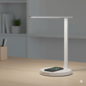 owlmarvel smart led desk lamp with wireless charging – adjustable light for home & office